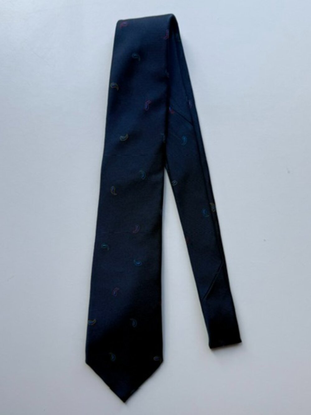 Share Paul Smith Silk Neck Tie - Blue w/ Multicolor Paisley - 3" wide (8cm)